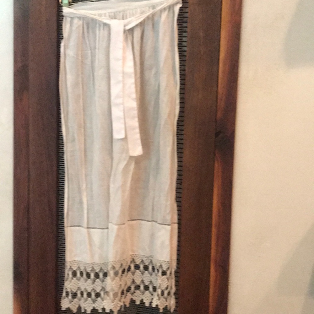 Hand made apron khadi cotton and crochet
